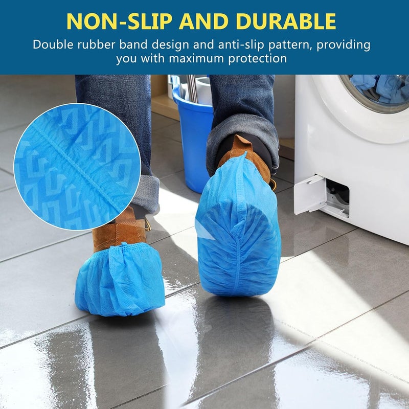 squish Shoe Covers Disposable Non Slip, Thick Extra Disposable Boot Covers Slip Proof Shoe Cover for Indoors Outdoors Recyclable Durable Protector Covers Fits Virtually Most Shoes 100 Pack(50 pairs) - Image 5